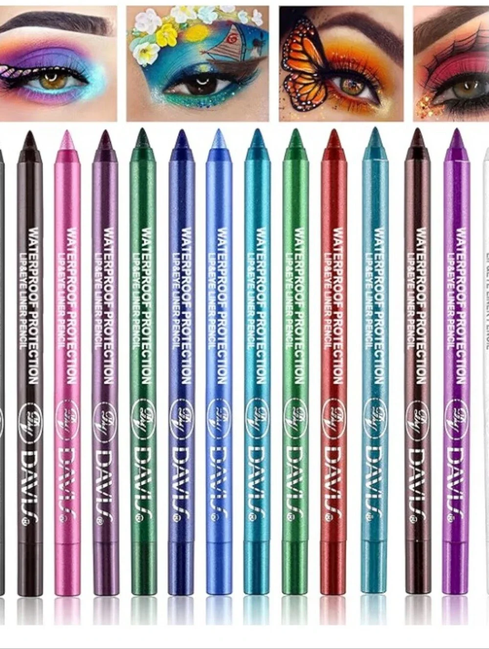 15-Pack Colorful Waterproof Eyeliner Pencil Set - Multi Color Rainbow🌈
